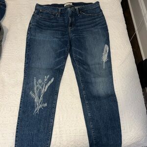 Madewell Blue Boyfriend Jeans with Casual Distressing